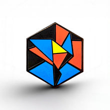 Load image into Gallery viewer, Polyamory Flag - Freedom Cube Pin - main product photo on white background