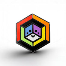 Load image into Gallery viewer, Rainbow Ally Flag - Proud Cube Pin - main product photo on white background