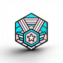 Trans Flag - Medal Cube Pin