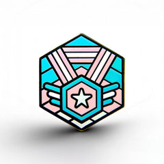 Trans Flag - Medal Cube Pin