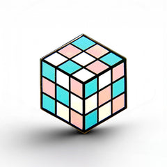 Trans Flag - Rubik's Cube Pin