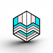 Load image into Gallery viewer, Trans Flag - Love Cube Pin - main product photo on white background