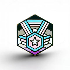 Trans Asexual Pride - Medal Cube Pin