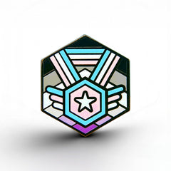 Trans Asexual Pride - Medal Cube Pin