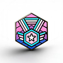 Load image into Gallery viewer, Trans Bisexual Pride - Medal Cube Pin - main product photo on white background