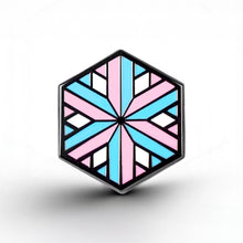 Load image into Gallery viewer, Transgender Flag - Identity Cube Pin - main product photo on white background