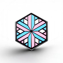 Load image into Gallery viewer, Transgender Flag - Identity Cube Pin - main product photo on white background