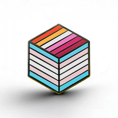 Trans Lesbian Pride - Flag Cube Pin