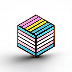 Trans Pansexual Pride - Flag Cube Pin