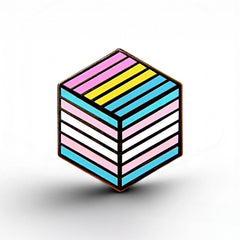 Trans Pansexual Pride - Flag Cube Pin