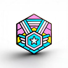 Load image into Gallery viewer, Trans Pansexual Pride - Medal Cube Pin - main product photo on white background