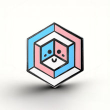 Load image into Gallery viewer, Transgender Flag - Proud Cube Pin - main product photo on white background