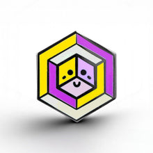 Load image into Gallery viewer, Trixic Flag - Proud Cube Pin - main product photo on white background