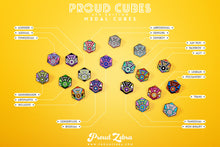 Load image into Gallery viewer, Agender Flag - Medal Cube Pin-Pride Pin-PCMC_AGEN
