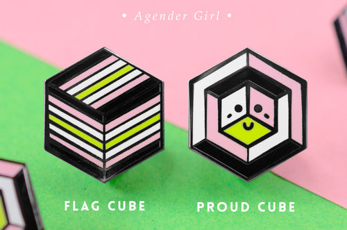 Agender Girl Flag - 1st Edition Pins [Set]