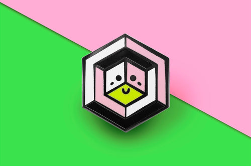 Agender Girl Flag - Proud Cube Pin