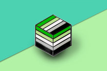 Load image into Gallery viewer, Aromantic Flag - Flag Cube Pin-Pride Pin-PCFC_AROM