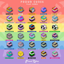 Load image into Gallery viewer, Asexual Flag - Flag Cube Pin-Pride Pin-PCFC_ASEX
