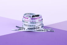 Load image into Gallery viewer, Asexual Pride Flag White Shoelaces-Pride Shoelaces-SLWH_ASEX_45IN
