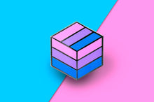 Load image into Gallery viewer, Bisexual Flag - Flag Cube Pin-Pride Pin-PCFC_BISX