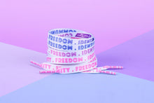 Load image into Gallery viewer, Bisexual Pride Flag White Shoelaces-Pride Shoelaces-SLWH_BISX_45IN