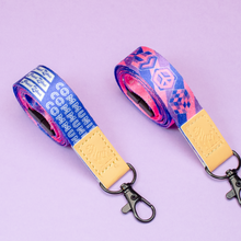 Load image into Gallery viewer, bisexual Pride Lanyards with reversible design by Proud Zebra in position 2