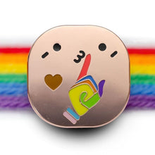 Load image into Gallery viewer, Day Of Silence Lapel Pin, LGBTQ+ awareness 1.25-inch hard enamel charity pin by Proud Zebra