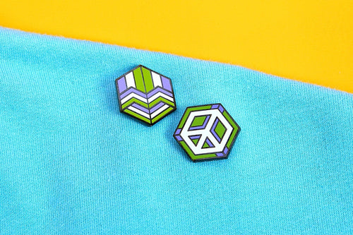 Genderqueer Flag - 3rd Edition Pins [Set]