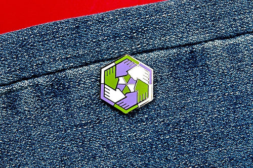 Genderqueer Flag - Community Cube Pin