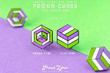 Load image into Gallery viewer, Genderqueer Flag - Flag Cube Pin-Pride Pin-PCFC_GENQ