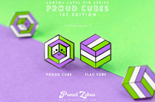 Load image into Gallery viewer, Genderqueer Flag - Identity Cube Pin-Pride Pin-GENQ_ED1