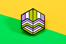 Load image into Gallery viewer, Genderqueer Flag - Love Cube Pin-Pride Pin-PCHC_GENQ_2