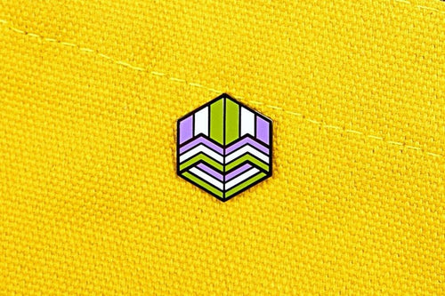 Genderqueer Flag - Love Cube Pin