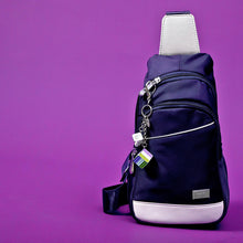 Load image into Gallery viewer, Genderqueer Pride Flag Proud Cube Bag Charm