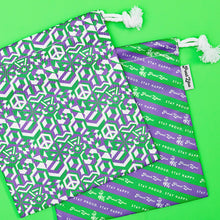 Load image into Gallery viewer, Genderqueer Pride Flag Drawstring Bag-Pride Bag-DSB_GENQ