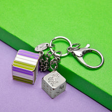 Load image into Gallery viewer, Genderqueer Pride Flag Proud Cube Bag Charm-Pride Bag Charm-BAGC_GENQ