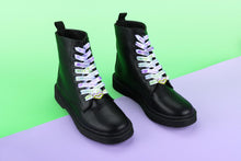 Load image into Gallery viewer, Genderqueer Pride Flag White Shoelaces-Pride Shoelaces-SLWH_GENQ_45IN