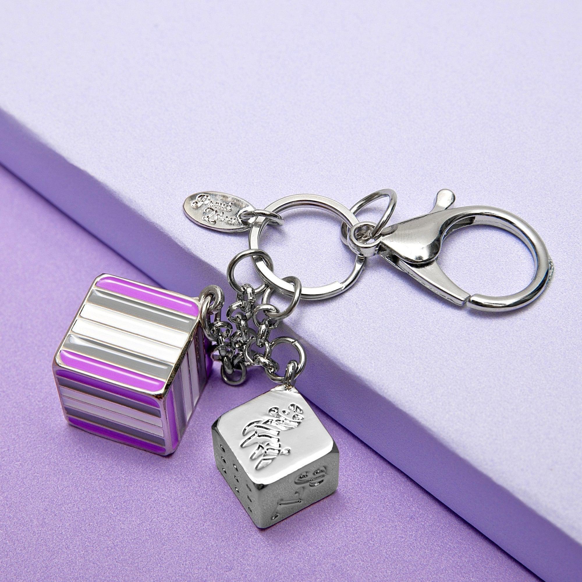 Inclusive Pride Flag Proud Cube Bag Charm Pride Keychain 