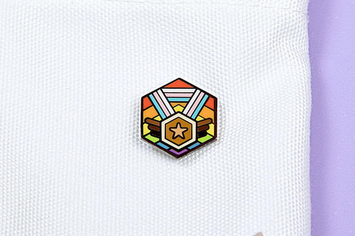 Inclusive Flag - Medal Cube Pin