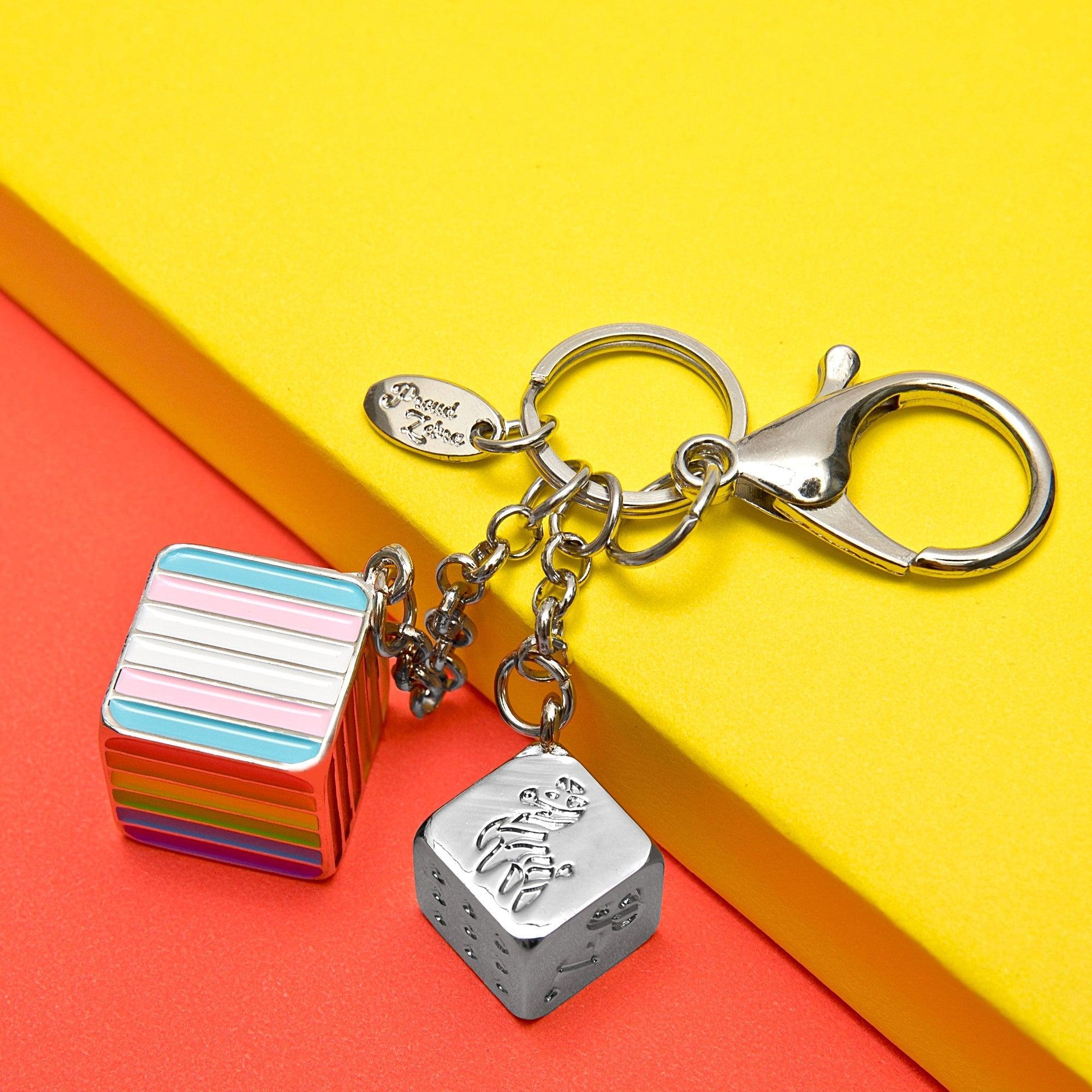 Inclusive Pride Flag Proud Cube Bag Charm Pride Keychain 