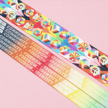 Load image into Gallery viewer, Inclusive Pride Lanyards with reversible design by Proud Zebra in position 1