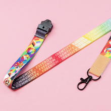 Load image into Gallery viewer, Inclusive Pride Lanyards with reversible design by Proud Zebra in position 5