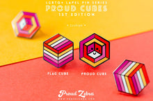 Load image into Gallery viewer, Lesbian Flag - Flag Cube Pin-Pride Pin-PCFC_LESB