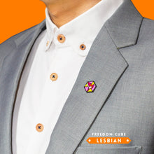 Load image into Gallery viewer, Lesbian Flag - Identity Cube Pin-Pride Pin-PCIC_LESB