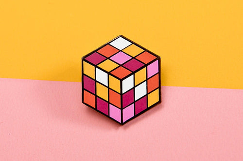 Lesbian Flag - Rubik's Cube Pin