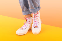 Load image into Gallery viewer, Lesbian Pride Flag White Shoelaces-Pride Shoelaces-LLSL_SLWH_LESB_45IN
