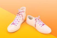 Load image into Gallery viewer, Lesbian Pride Flag White Shoelaces-Pride Shoelaces-SLWH_LESB_45IN