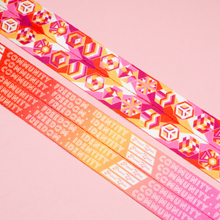 Load image into Gallery viewer, Lesbian Pride Lanyards with reversible design by Proud Zebra in position 1