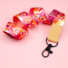 Load image into Gallery viewer, Lesbian Pride Lanyards with reversible design by Proud Zebra in position 4