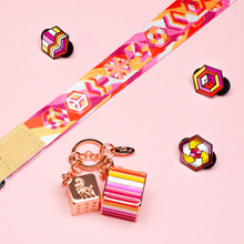 Load image into Gallery viewer, Lesbian Pride Lanyards with reversible design by Proud Zebra in position 2